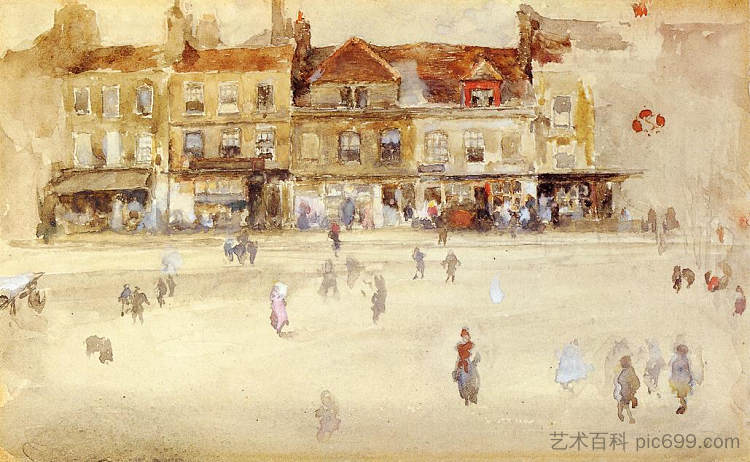 切尔西商店 Chelsea Shops (c.1885)，詹姆斯·阿博特·麦克尼尔·惠斯勒