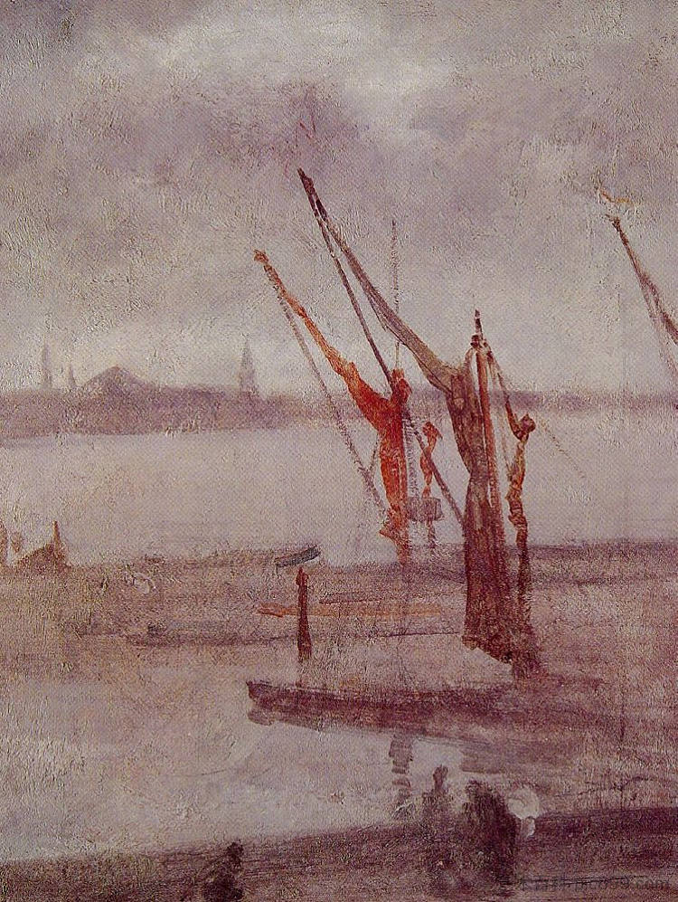 切尔西码头灰色和银色 Chelsea Wharf Grey and Silver (c.1875)，詹姆斯·阿博特·麦克尼尔·惠斯勒