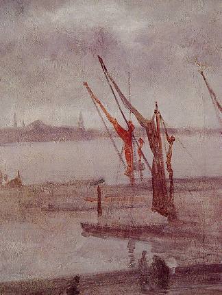 切尔西码头灰色和银色 Chelsea Wharf Grey and Silver (c.1875)，詹姆斯·阿博特·麦克尼尔·惠斯勒