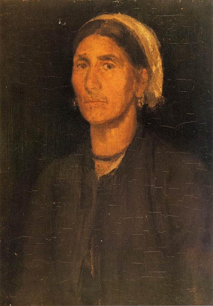 一个农妇的头 Head of a Peasant Woman (1855 - 1858)，詹姆斯·阿博特·麦克尼尔·惠斯勒