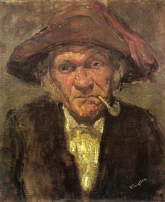 抽烟斗的男人 Man smoking a pipe (c.1859)，詹姆斯·阿博特·麦克尼尔·惠斯勒