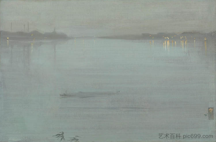 蓝色和银色夜曲：克雷蒙之光 Nocturne in Blue and Silver: Cremorne Lights (1872)，詹姆斯·阿博特·麦克尼尔·惠斯勒