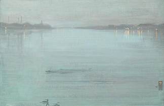 夜曲：蓝色和银色 – 克雷蒙灯 Nocturne: Blue and Silver – Cremorne Lights (1872)，詹姆斯·阿博特·麦克尼尔·惠斯勒