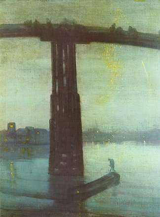 夜曲：蓝色和金色 – 旧巴特西桥 Nocturne: Blue and Gold – Old Battersea Bridge (1872 – 1875)，詹姆斯·阿博特·麦克尼尔·惠斯勒