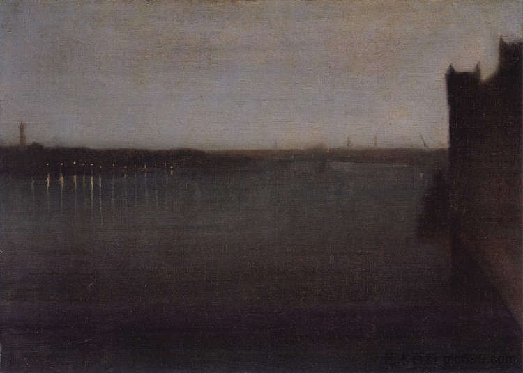 夜曲:灰色和金色 Nocturne: Grey and Gold (1871 - 1874),詹姆斯·阿博特·麦克尼尔·惠斯勒