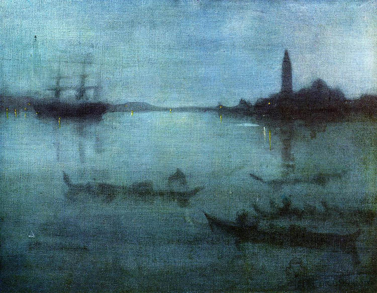 蓝色和银色夜曲，泻湖，威尼斯 Nocturne in Blue and Silver, The Lagoon, Venice (1879 - 1880)，詹姆斯·阿博特·麦克尼尔·惠斯勒