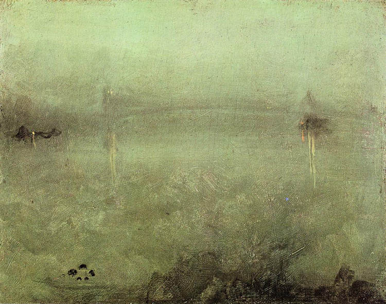 夜曲:银色和蛋白石——切尔西 Nocturne: Silver and Opal – Chelsea (c.1880 - c.1889),詹姆斯·阿博特·麦克尼尔·惠斯勒