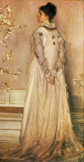 肉色和粉红色交响曲：弗朗西丝·莱兰夫人的肖像 Symphony in Flesh Colour and Pink: Portrait of Mrs Frances Leyland (1871 – 1873)，詹姆斯·阿博特·麦克尼尔·惠斯勒