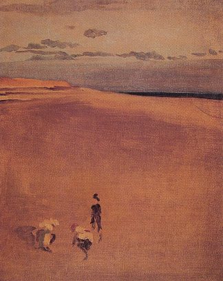 塞尔西比尔海滩 The Beach at Selsey Bill (c.1865)，詹姆斯·阿博特·麦克尼尔·惠斯勒