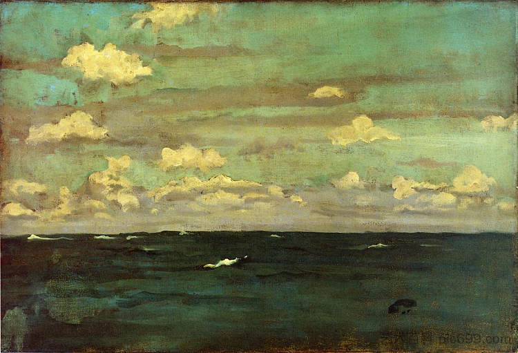 紫罗兰和银色 - 深海 Violet and Silver - The Deep Sea (1893)，詹姆斯·阿博特·麦克尼尔·惠斯勒