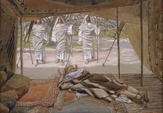 亚伯拉罕和三个天使 Abraham and the Three Angels (c.1896 – c.1902)，詹姆斯·天梭