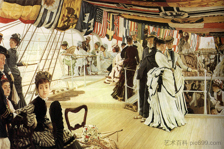 船上的球 Ball on Shipboard (c.1874)，詹姆斯·天梭