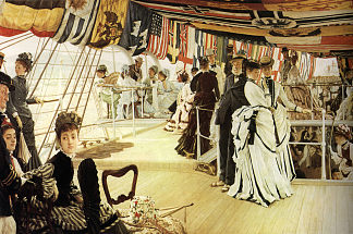 船上的球 Ball on Shipboard (c.1874)，詹姆斯·天梭