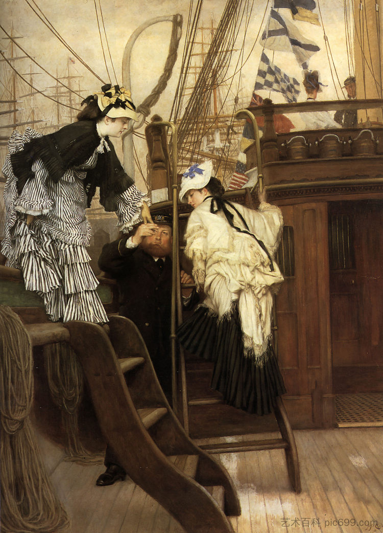 登上游艇 Boarding the Yacht (1873)，詹姆斯·天梭