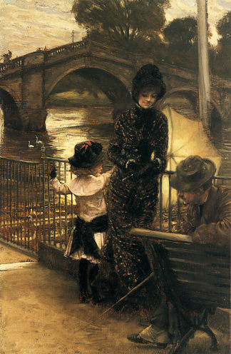 里士满的泰晤士河畔 By the Thames at Richmond (c.1878 – c.1879)，詹姆斯·天梭