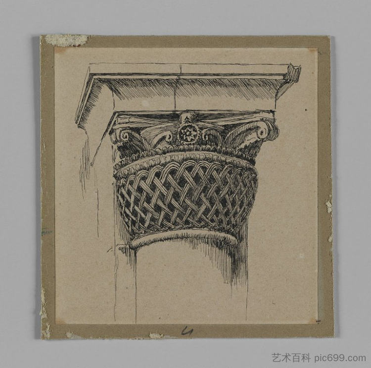 阿克萨清真寺的首都 Capital from the Mosque of El Aksa (1886 - 1889)，詹姆斯·天梭