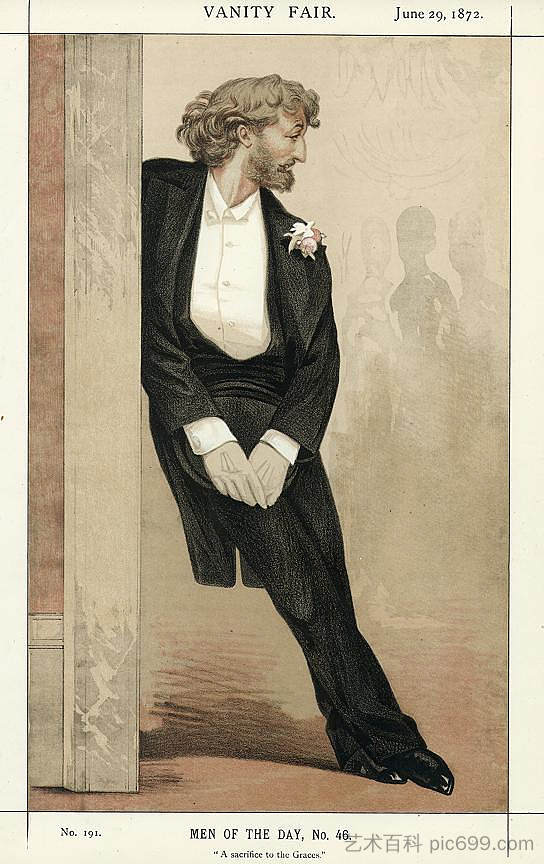 每日人物No.46° - 弗雷德里克·雷顿的漫画 Man of the day No.46° - Caricature of Frederic Leighton (1872)，詹姆斯·天梭