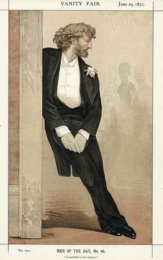 每日人物No.46° – 弗雷德里克·雷顿的漫画 Man of the day No.46° – Caricature of Frederic Leighton (1872)，詹姆斯·天梭