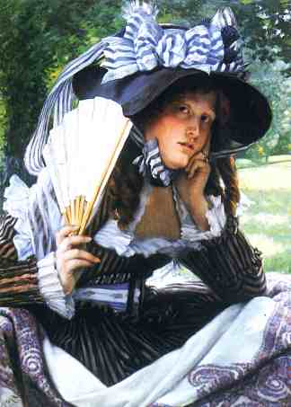拿扇子的女孩 Girl with a fan (c.1870 – c.1871)，詹姆斯·天梭