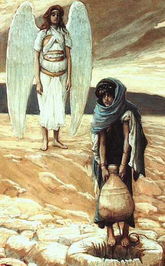 夏甲和沙漠中的天使 Hagar and the Angel in the Desert (1896 – 1900)，詹姆斯·天梭