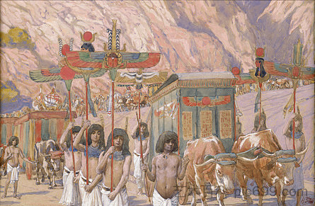 雅各的尸体被带到迦南 Jacob's Body Is Taken to Canaan (c.1902)，詹姆斯·天梭