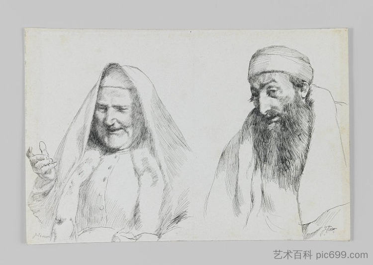 犹太人和犹太人，插图来自“我们主耶稣基督的生平” Jew and Jewess, illustration from 'The Life of Our Lord Jesus Christ'，詹姆斯·天梭