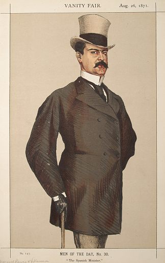 每日人物No.30° – 唐·曼努埃尔·兰斯·维拉纽瓦的漫画 Man of the day No.30° – Caricature of Don Manuel Rances-y-Villanueva (1871)，詹姆斯·天梭
