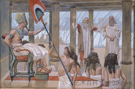 摩西对法老说话 Moses Speaks to Pharaoh (c.1896 - c.1902)，詹姆斯·天梭