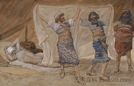 诺亚的醉酒 Noah's Drunkenness (c.1896 - c.1902)，詹姆斯·天梭