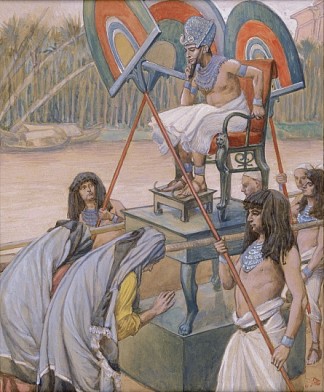 法老和助产士 Pharaoh and the Midwives (c.1896 – c.1902)，詹姆斯·天梭