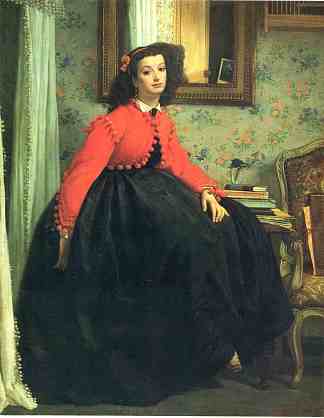 Mlle. L.L.（穿红夹克的年轻女士）的肖像 Portrait of Mlle. L.L. (Young Lady in a Red Jacket) (1864)，詹姆斯·天梭