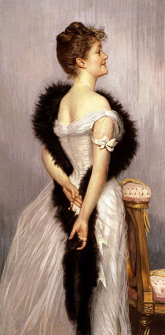 蒙莫朗维孔特夫人的肖像 Portrait of the Vicomtesse de Montmorand (1889)，詹姆斯·天梭