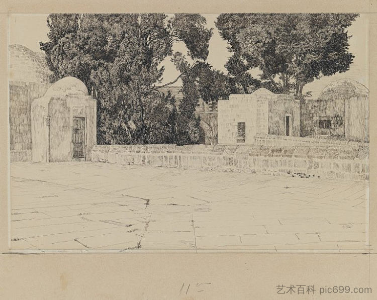 奥马尔清真寺后方 Rear of the Mosque of Omar (1886 - 1889)，詹姆斯·天梭