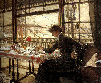 客房 – 俯瞰海港 Room Overlooking the Harbour (c.1876 – c.1878)，詹姆斯·天梭