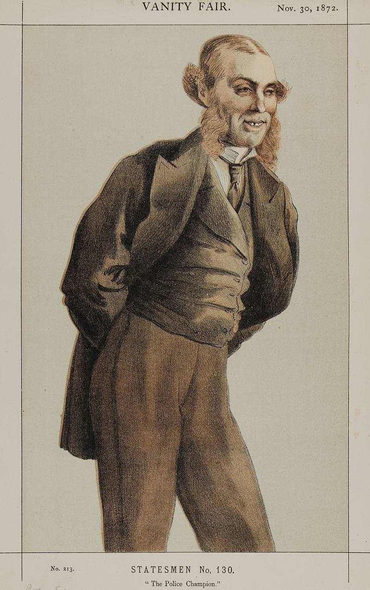 政治家No.130° - 温莎自由党议员罗杰·艾金先生的漫画 Statesman No.130° - Caricature of Mr Roger Eykyn, Liberal M.P. for Windsor (1872)，詹姆斯·天梭