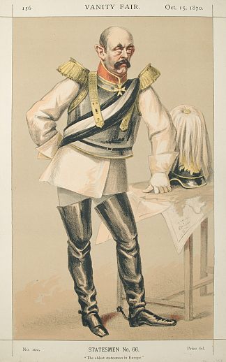 每日人物 No.066° – 冯·俾斯麦·舍瑙森伯爵的漫画 StMan of the day No.066° – Caricature of Count von Bismarck Schoenausen (1870)，詹姆斯·天梭