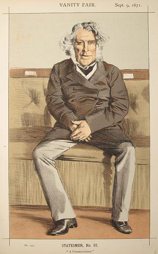 政治家No.092° – Rt.Hon的漫画罗素·格尼 Statesman No.092° – Caricature of the Rt.Hon. Russell Gurney (1871)，詹姆斯·天梭