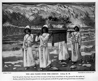 方舟越过约旦河 The Ark Passes Over the Jordan (c.1902)，詹姆斯·天梭