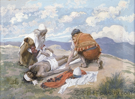 亚伦之死 The Death of Aaron (c.1896 - c.1902)，詹姆斯·天梭