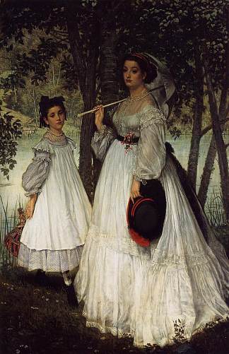 两姐妹画像 The Two Sisters Portrait (1863)，詹姆斯·天梭