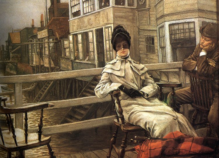 等待渡轮 Waiting for the Ferry (c.1878),詹姆斯·天梭