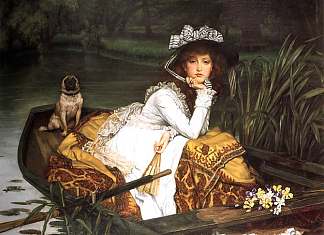 船上的年轻女士 Young Lady In A Boat (1870)，詹姆斯·天梭