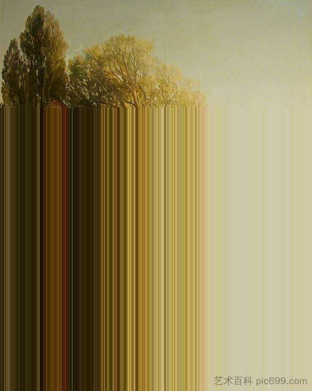 泳池边的房子，有一个遥远的尖顶 A House by a Pool, with a Distant Spire，詹姆斯·韦伯