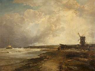 苏塞克斯海岸雷暴过后 After a Thunderstorm on the Sussex Coast (1883)，詹姆斯·韦伯