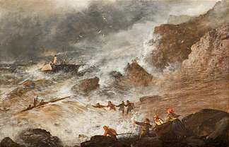 沉船之后（在法国海岸） After the Wreck (On the French Coast) (1870)，詹姆斯·韦伯