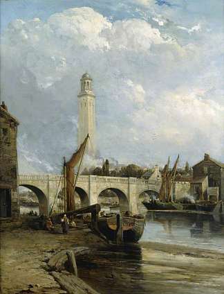 老邱桥，伦敦 Old Kew Bridge, London (1885)，詹姆斯·韦伯