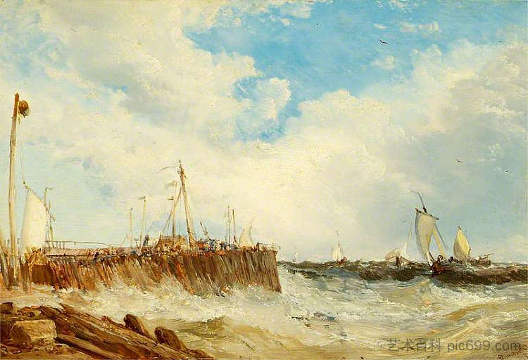 在荷兰海岸 On the Coast of Holland (1876)，詹姆斯·韦伯