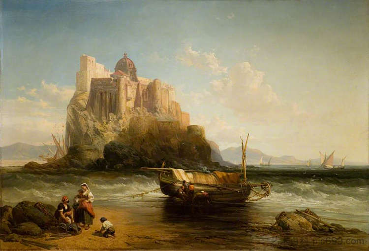 伊斯基亚城堡 The Castle of Ischia (1866)，詹姆斯·韦伯