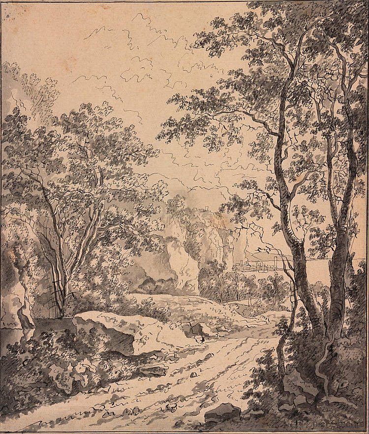 意大利景观，在安科纳和锡尼加利亚之间 Italian Landscape, Between Ancona and Sinigaglia (c.1645)，简·德克斯兹