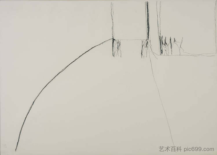 绘画， 无题 Drawing, Untitled (1971)，简格罗思